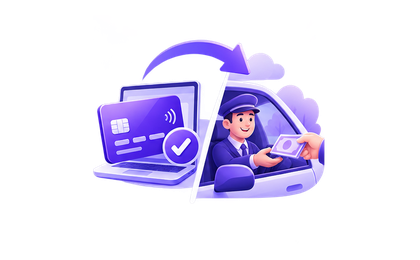 Avans online + restul la șofer